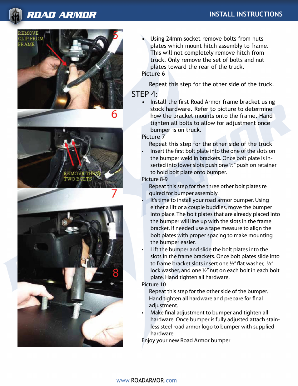 Step 4 | Road Armor 2008-2011 Ford Super Duty Rear Bumper User Manual | Page 3 / 4