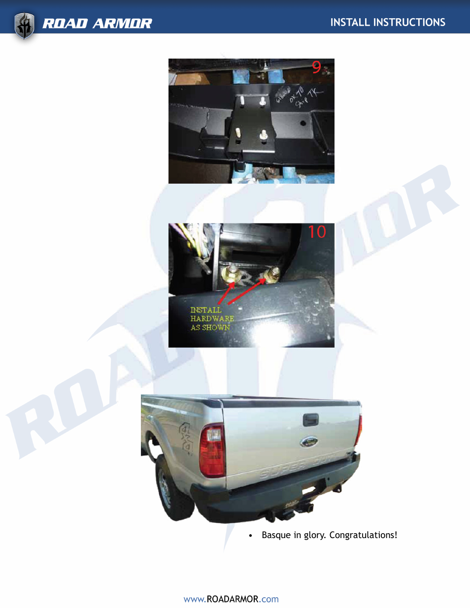 Road Armor 2008-2011 Ford Super Duty Rear Bumper User Manual | Page 4 / 4