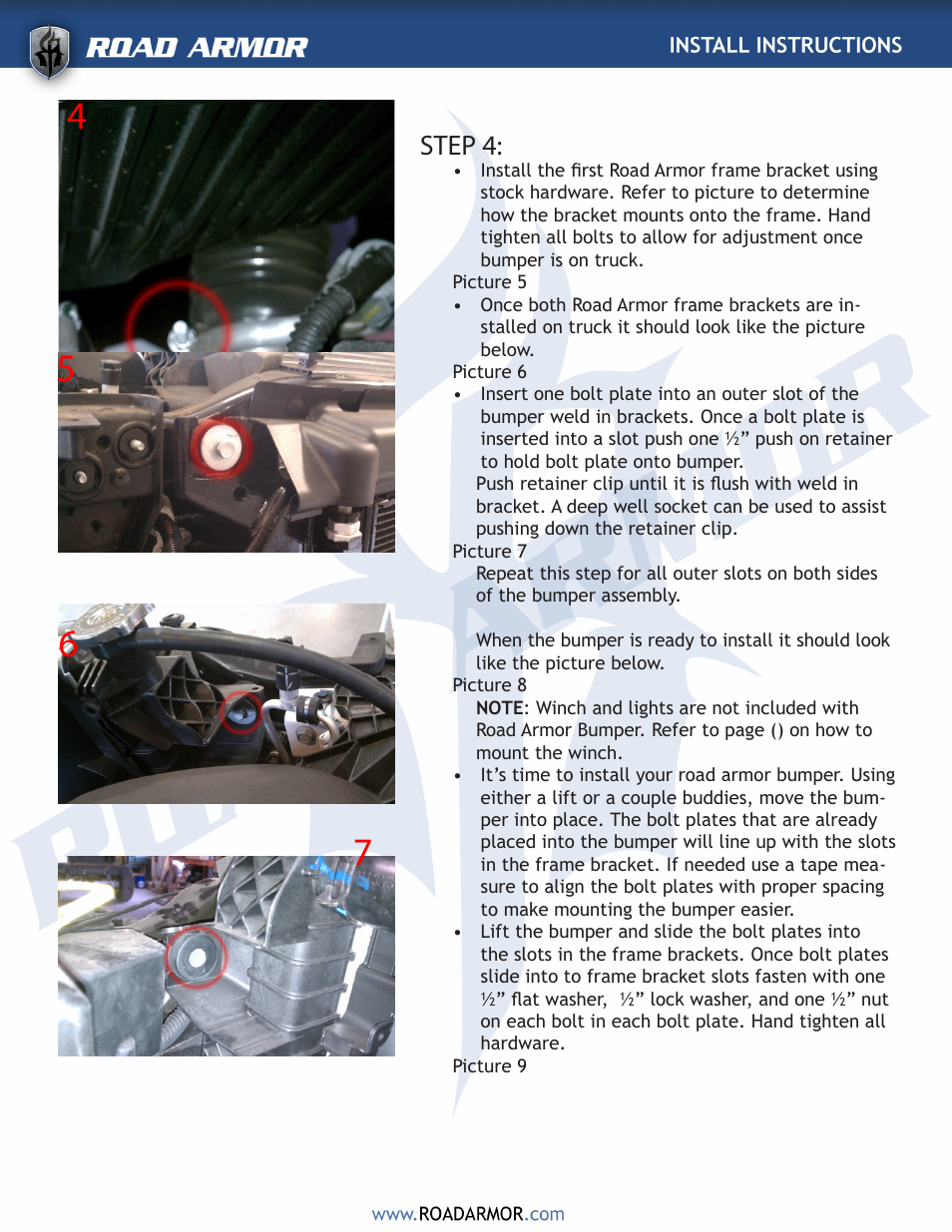 Step 4 | Road Armor 2010+ Dodge 2500,3500 Front Bumper User Manual | Page 3 / 6