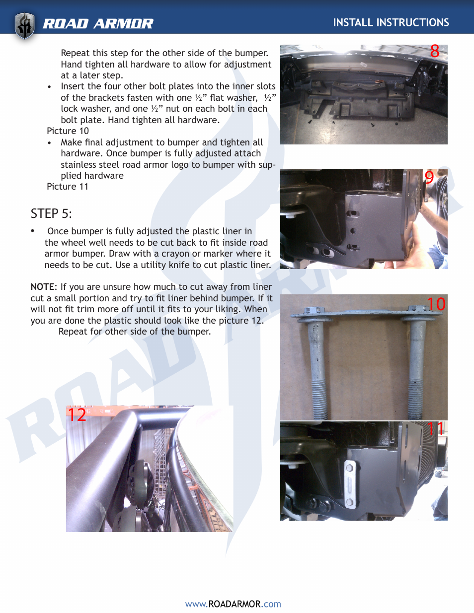 Step 5 | Road Armor 2010+ Dodge 2500,3500 Front Bumper User Manual | Page 4 / 6