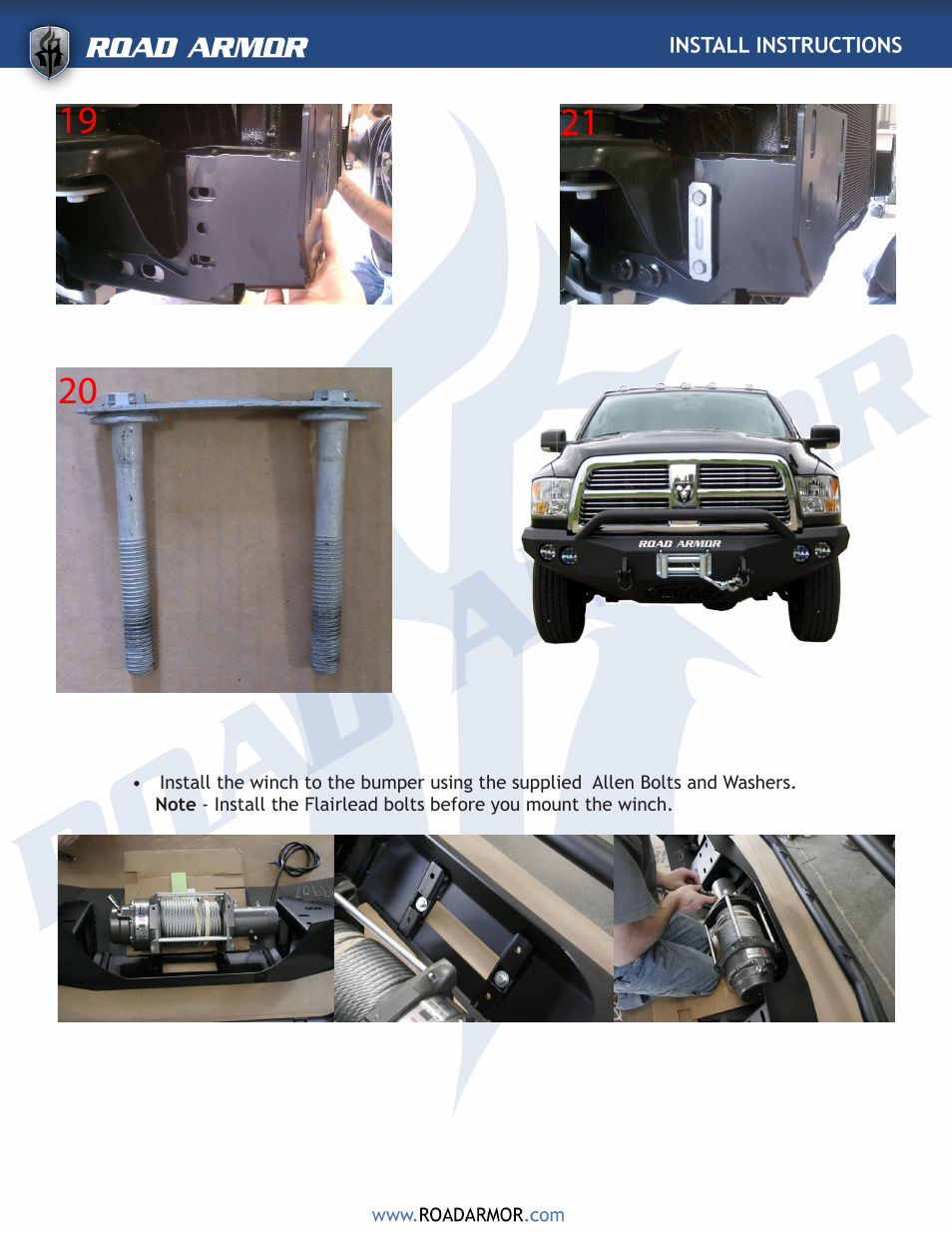 Road Armor 2010+ Dodge 2500,3500 Front Bumper User Manual | Page 6 / 6