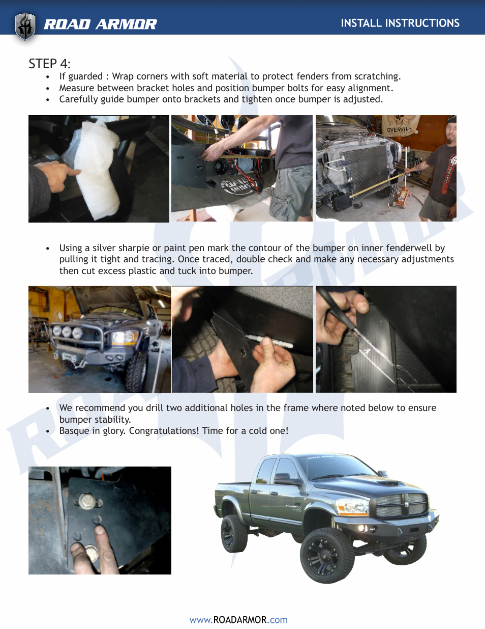 Step 4 | Road Armor 2003-2009 Dodge 2500,3500 Rear Bumper User Manual | Page 3 / 4