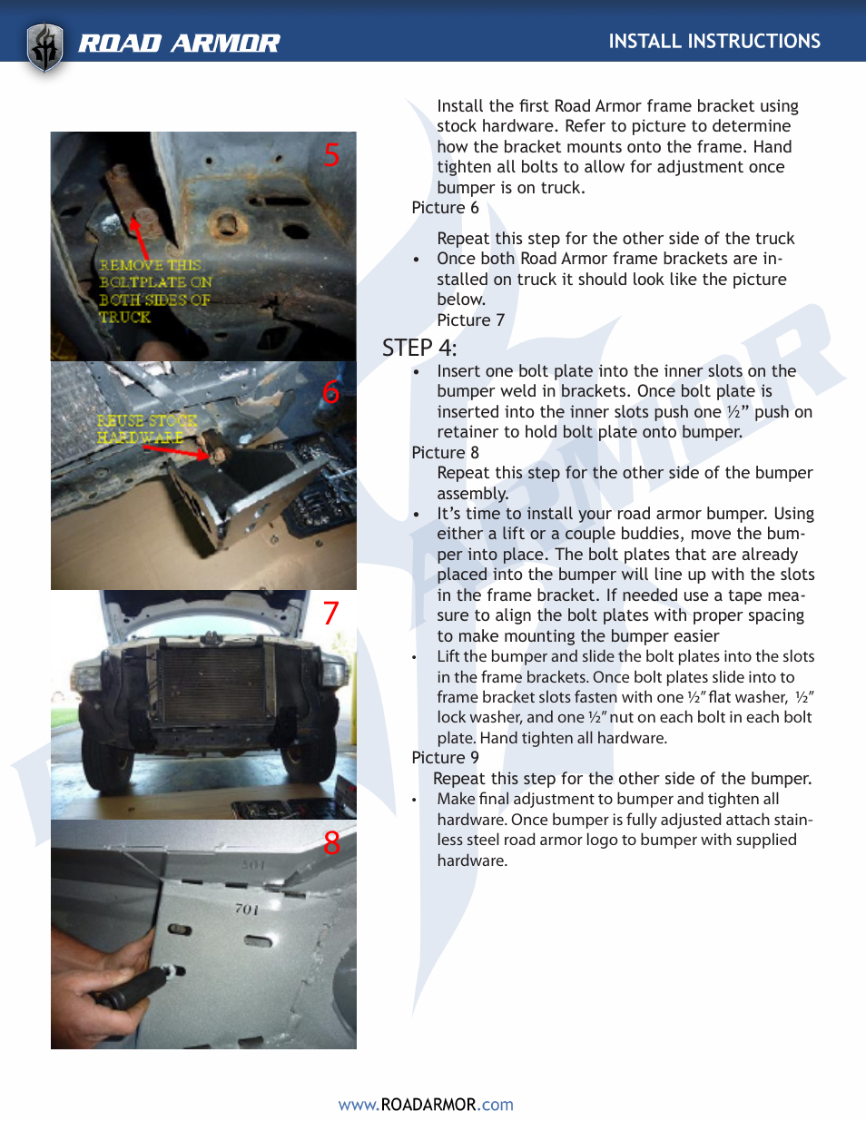 Step 4 | Road Armor 1994-2002 Dodge 2500,3500 Front Bumper User Manual | Page 3 / 4
