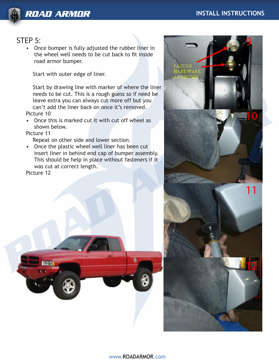 Step 5 | Road Armor 1994-2002 Dodge 2500,3500 Front Bumper User Manual | Page 4 / 4