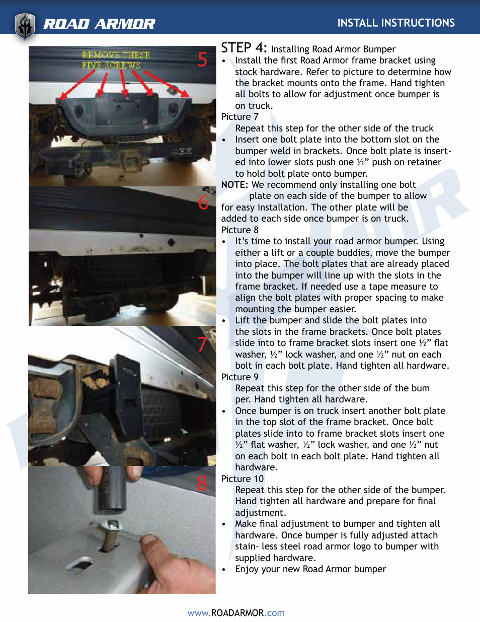 Step 4 | Road Armor 1994-2002 Dodge 2500,3500 Rear Bumper User Manual | Page 3 / 4