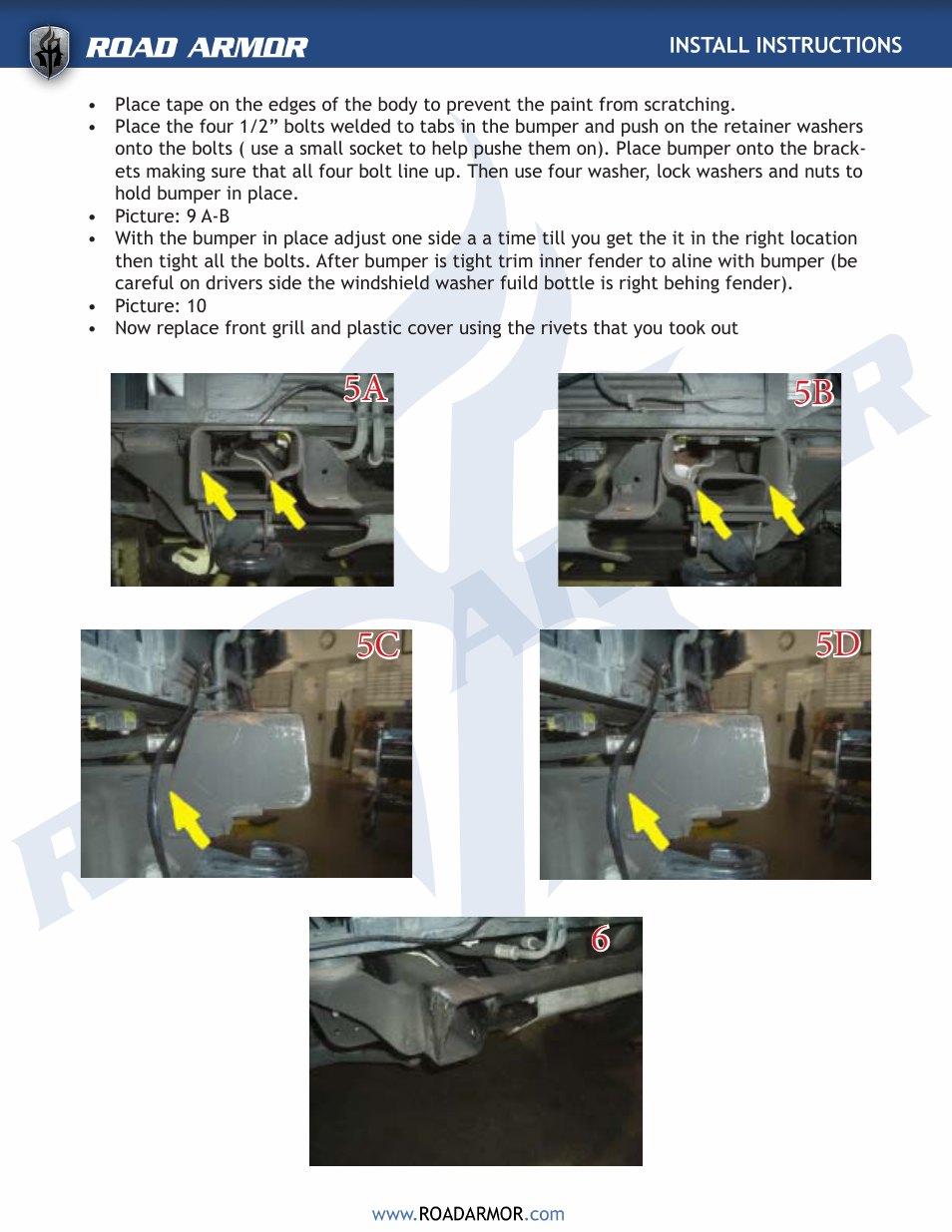Road Armor 2003-2007 Chevy 2500,3500 Front Bumper User Manual | Page 3 / 4