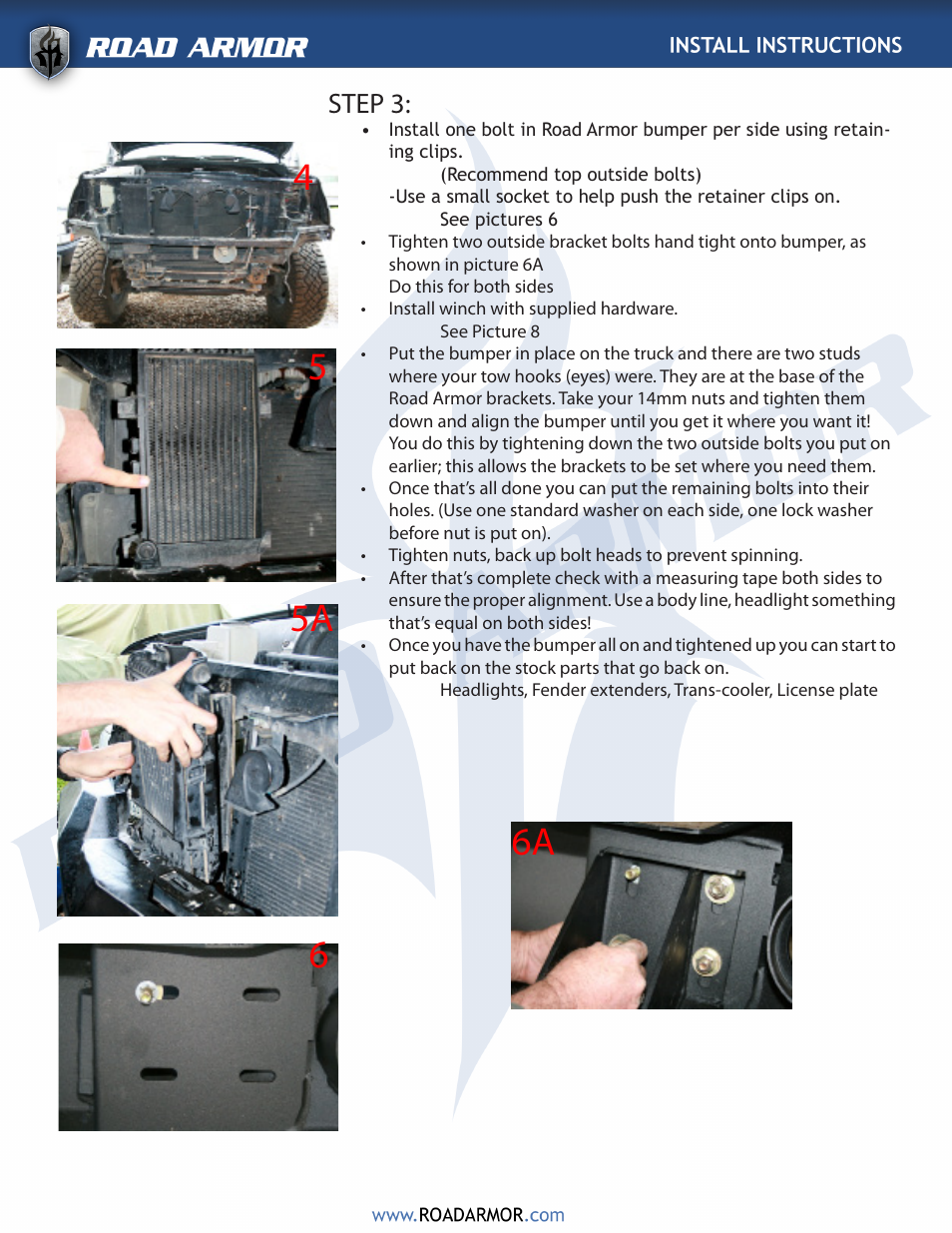 Step 3 | Road Armor 2007-2011 Toyota Tundra Front Bumper User Manual | Page 3 / 4