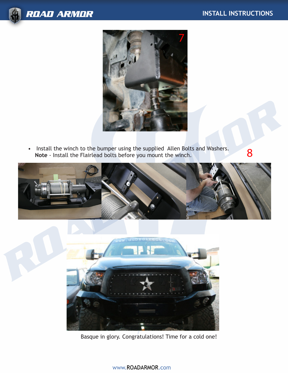 Road Armor 2007-2011 Toyota Tundra Front Bumper User Manual | Page 4 / 4