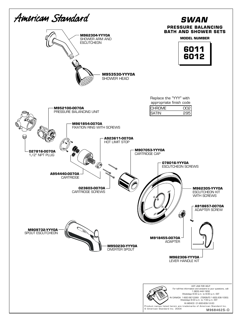 Swan | American Standard Swan 6011 User Manual | Page 4 / 4