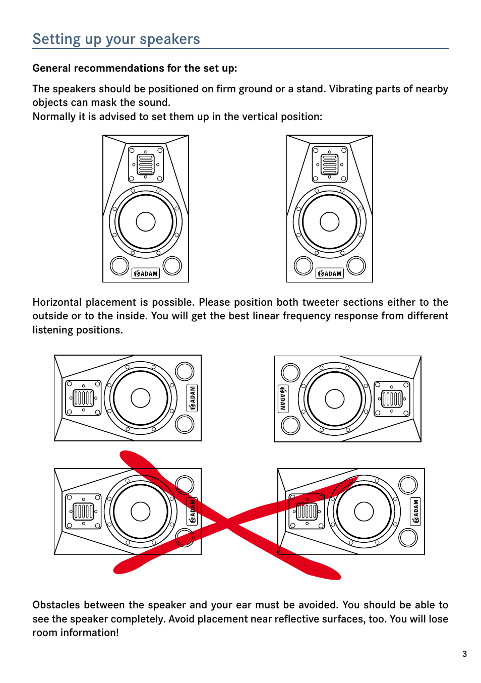 Setting up your speakers | ADAM Audio HM1 User Manual | Page 3 / 8