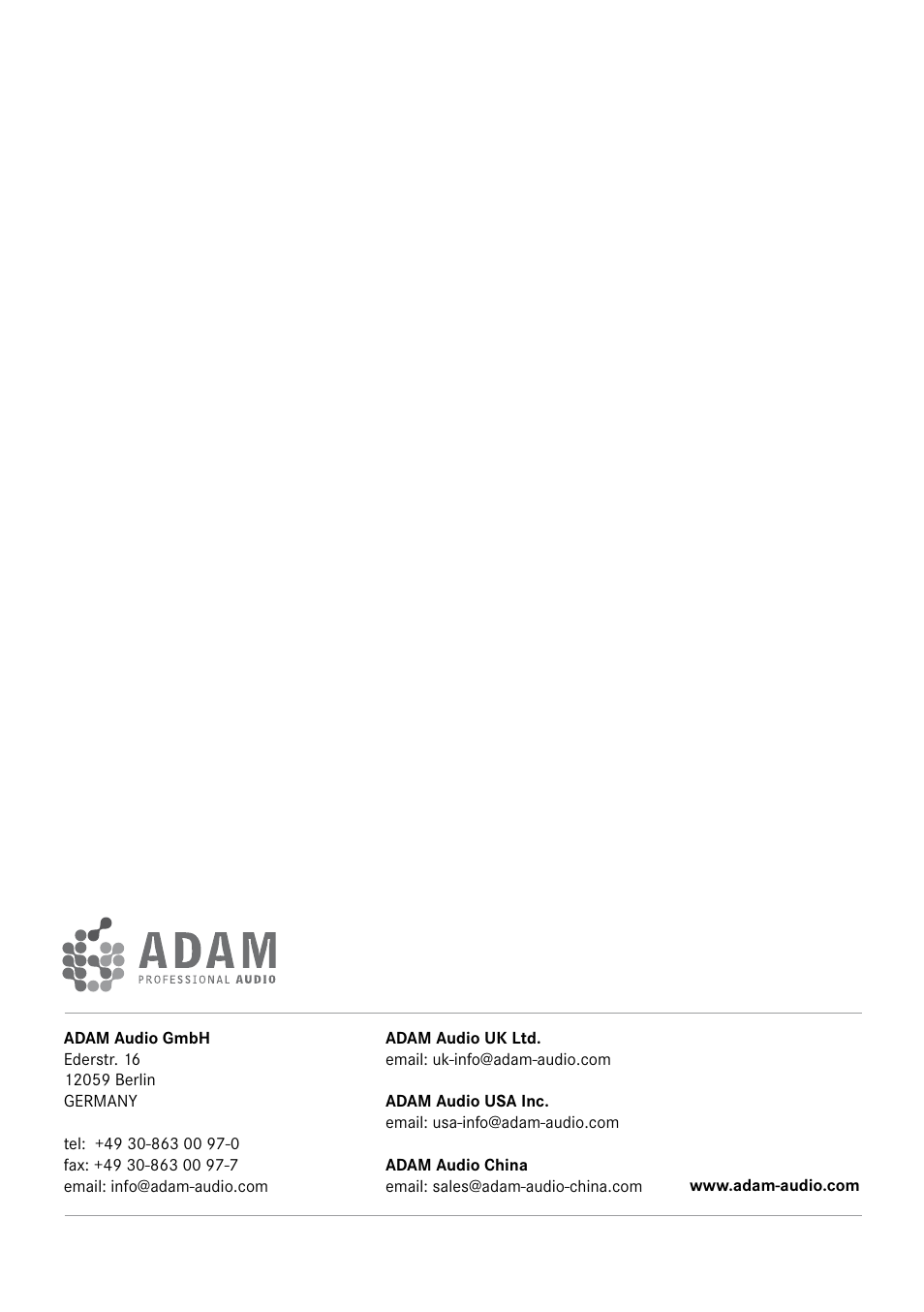 ADAM Audio HM3 User Manual | Page 8 / 8