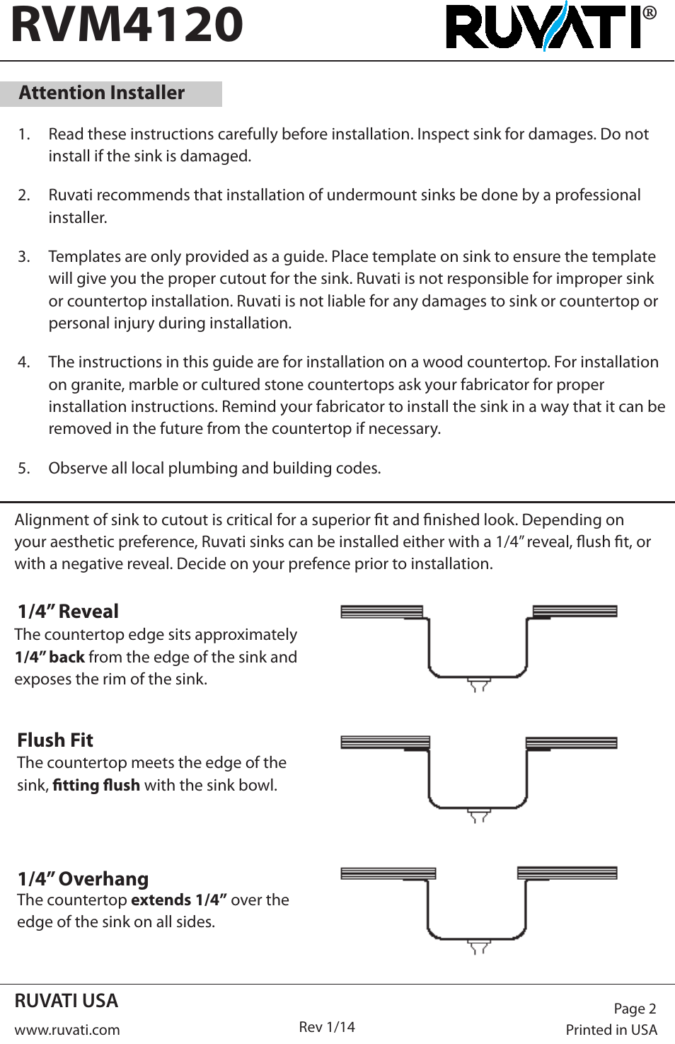Rvm4120 | Ruvati RVM4120 User Manual | Page 2 / 4