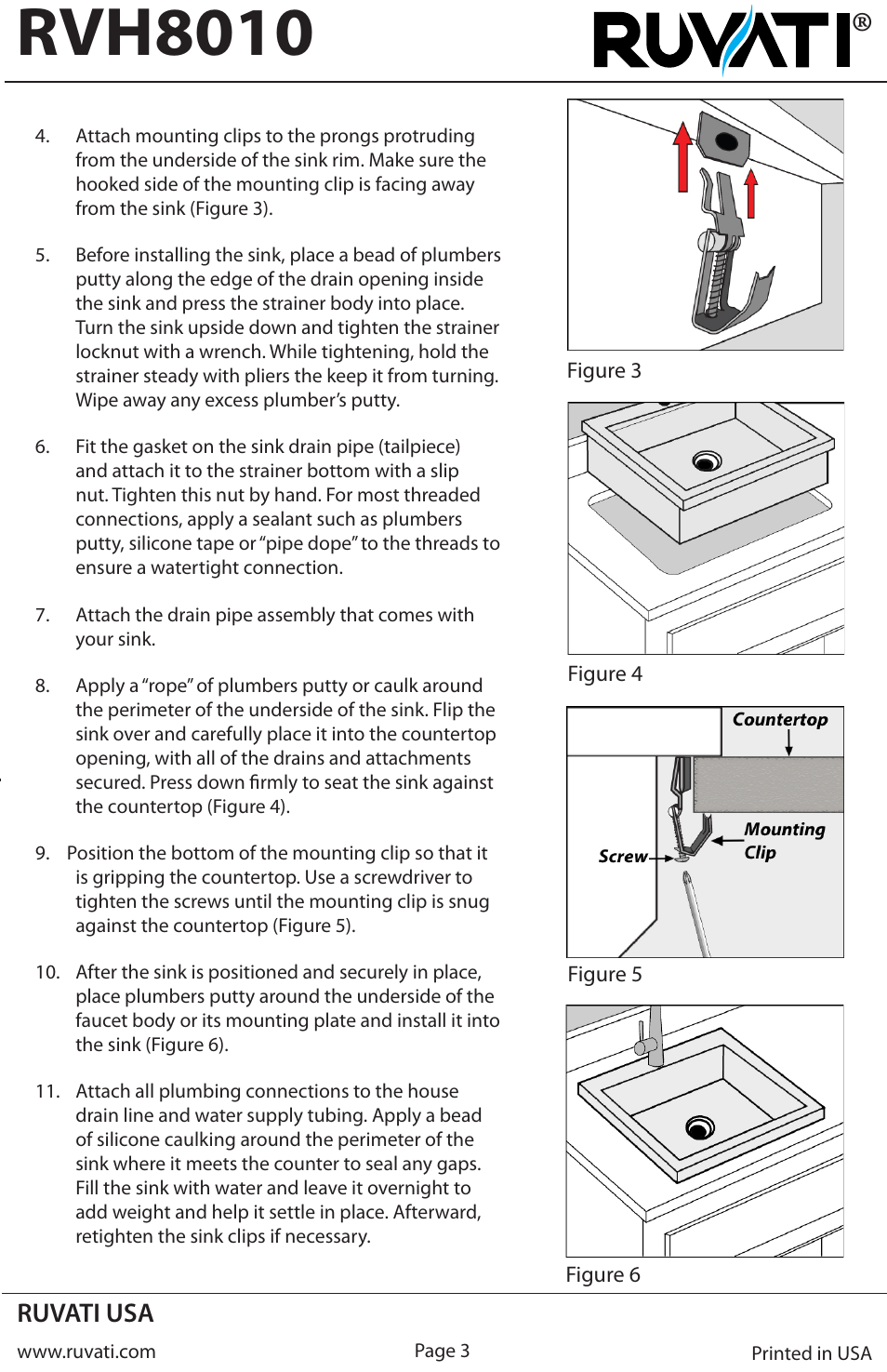 Rvh8010, Ruvati usa | Ruvati RVH8010 User Manual | Page 3 / 4