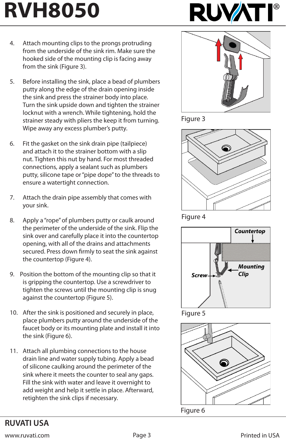 Rvh8050, Ruvati usa | Ruvati RVH8050 User Manual | Page 3 / 4