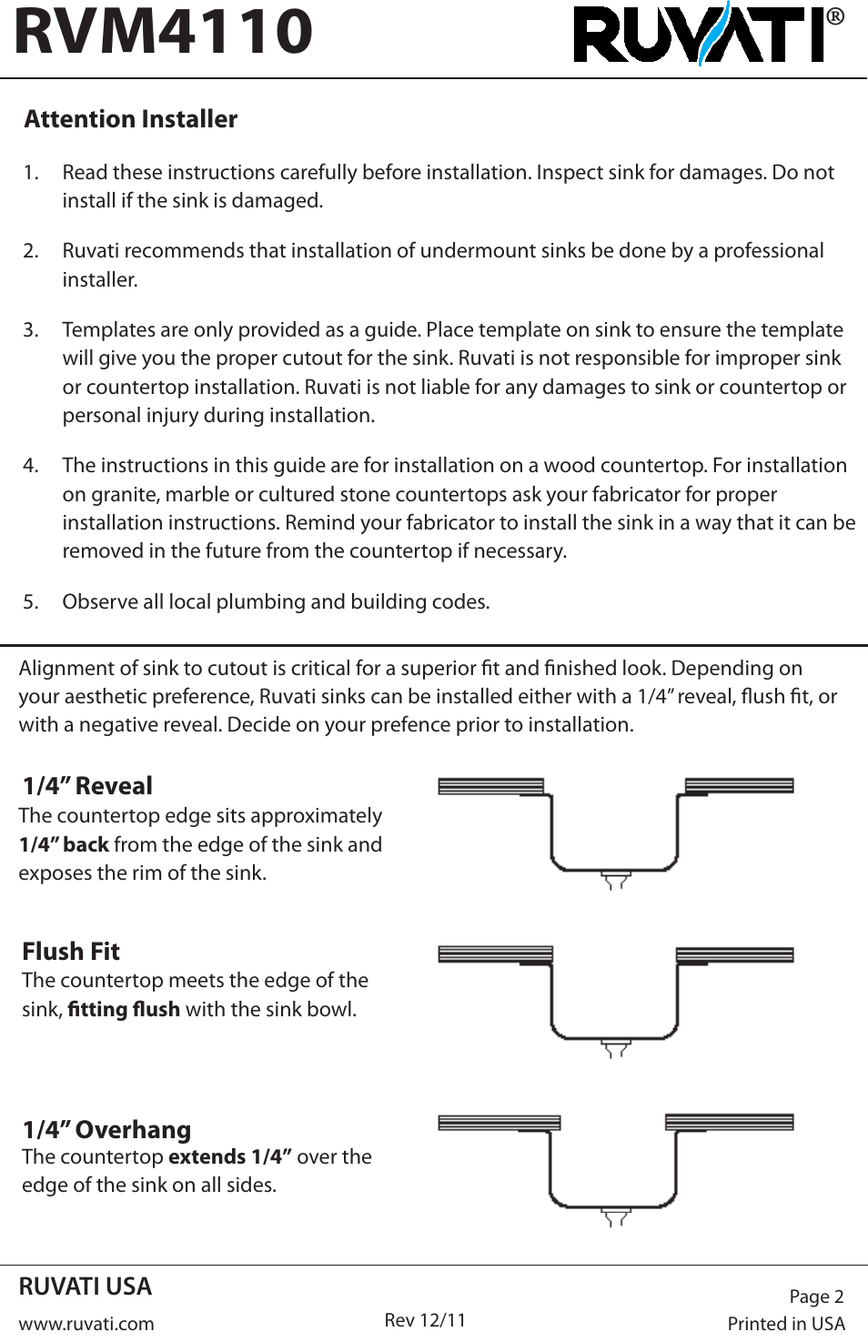 Rvm4110 | Ruvati RVM4110 User Manual | Page 2 / 4