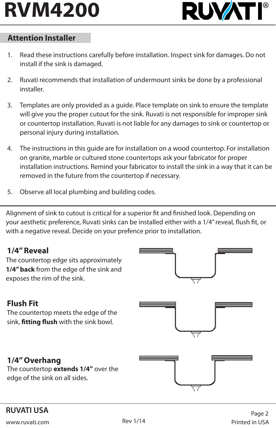 Rvm4200 | Ruvati RVM4200 User Manual | Page 2 / 4