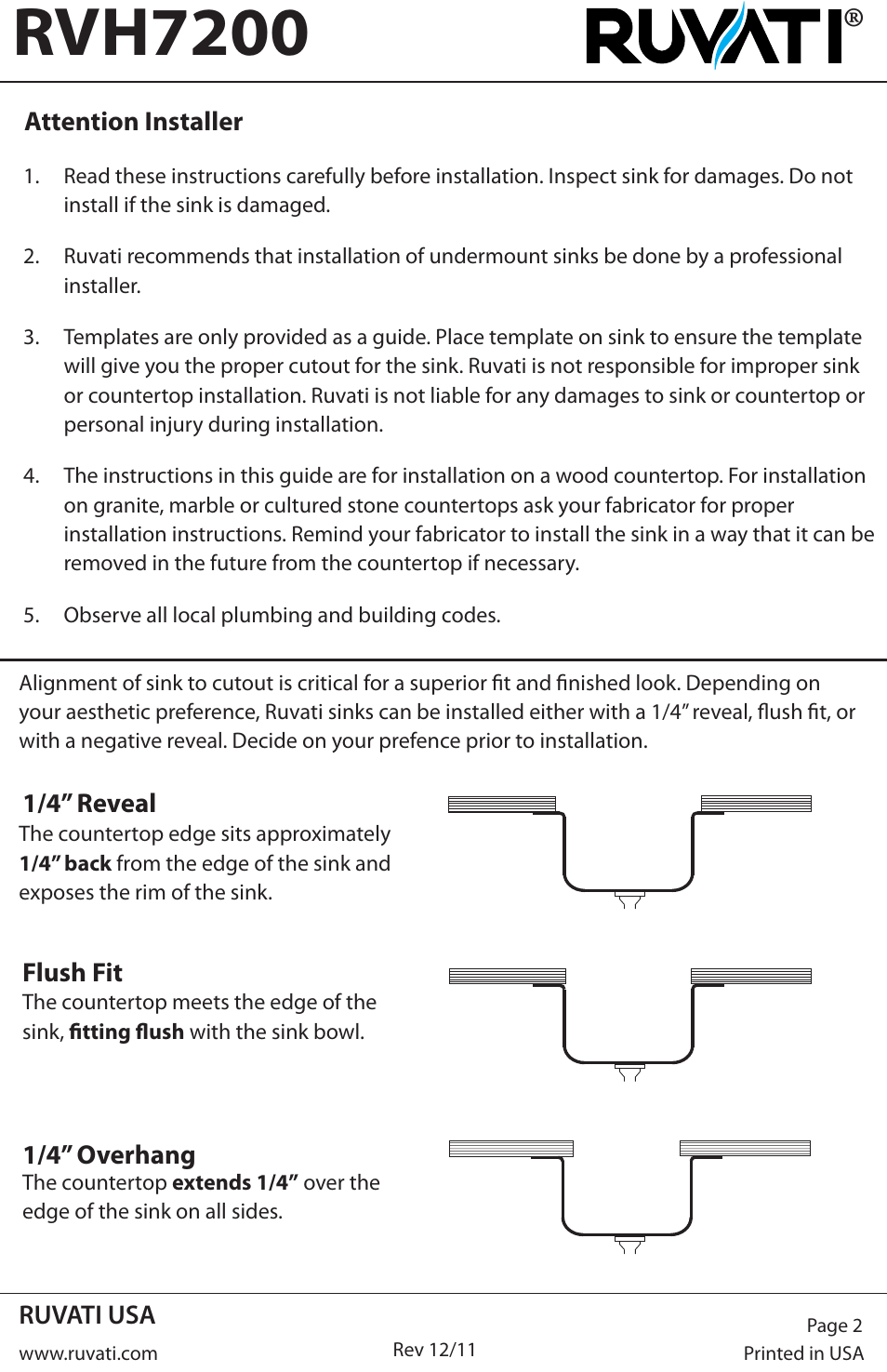 Rvh7200 | Ruvati RVH7200 User Manual | Page 2 / 4