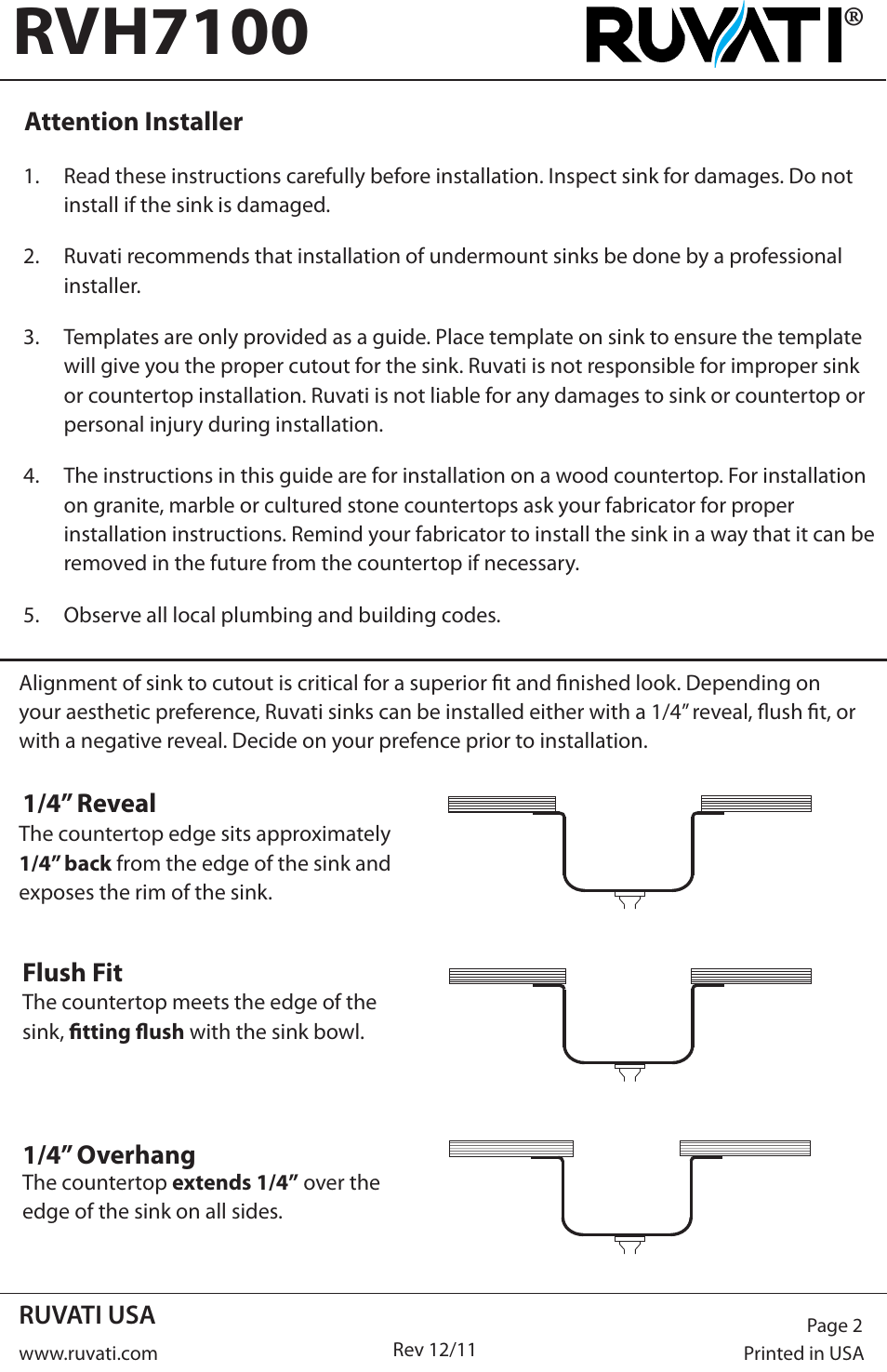 Rvh7100 | Ruvati RVH7100 User Manual | Page 2 / 4