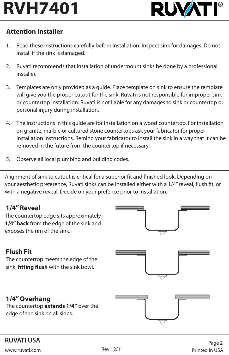 Rvh7401 | Ruvati RVH7401 User Manual | Page 2 / 4