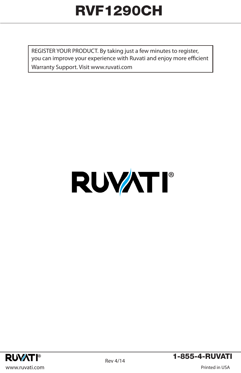 Rvf1290ch | Ruvati RVF1290CH User Manual | Page 12 / 12