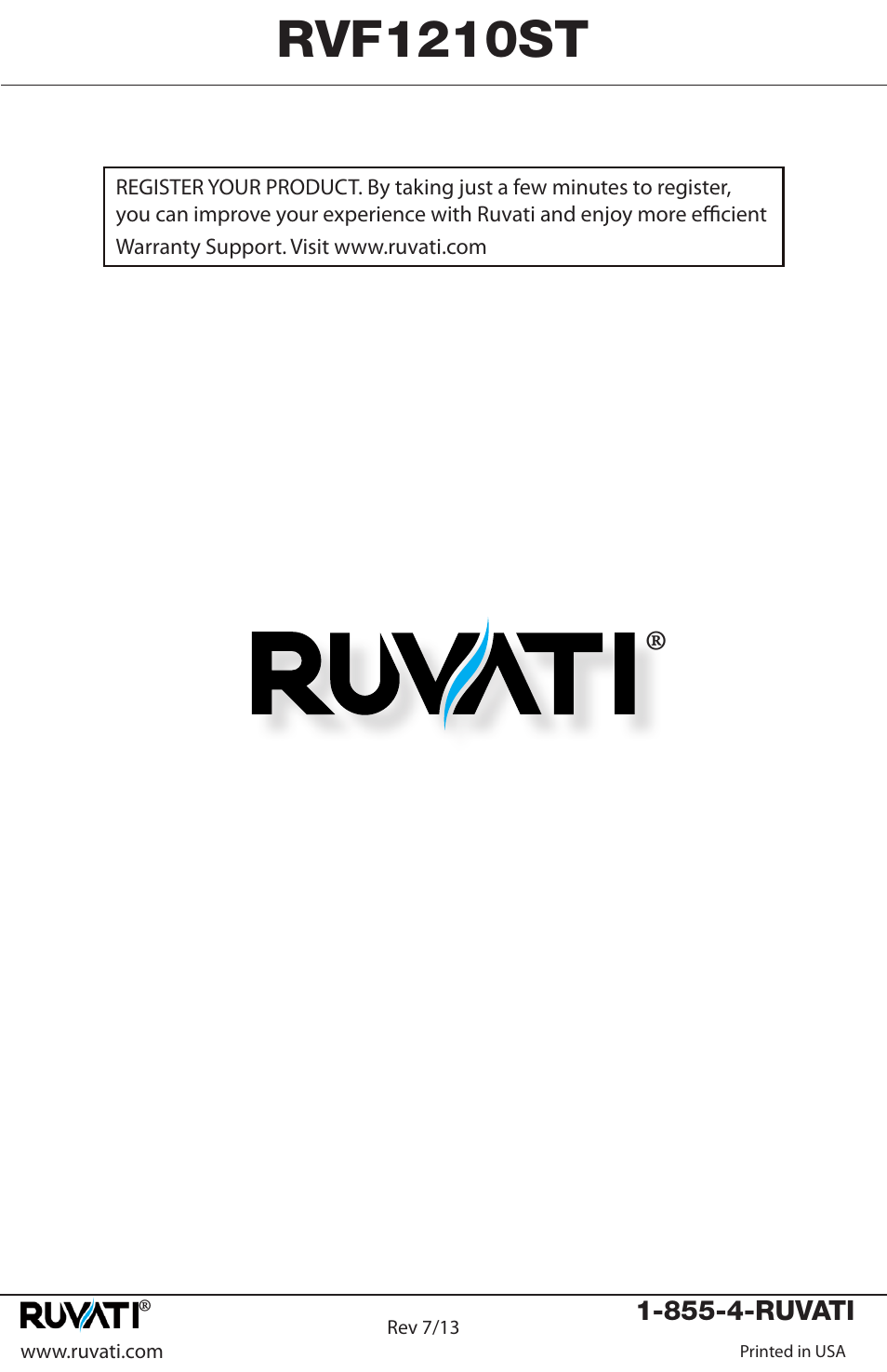 Rvf1210st | Ruvati RVF1210ST User Manual | Page 10 / 10