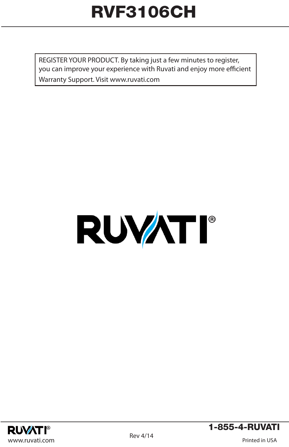 Rvf3106ch | Ruvati RVF3106CH User Manual | Page 8 / 8