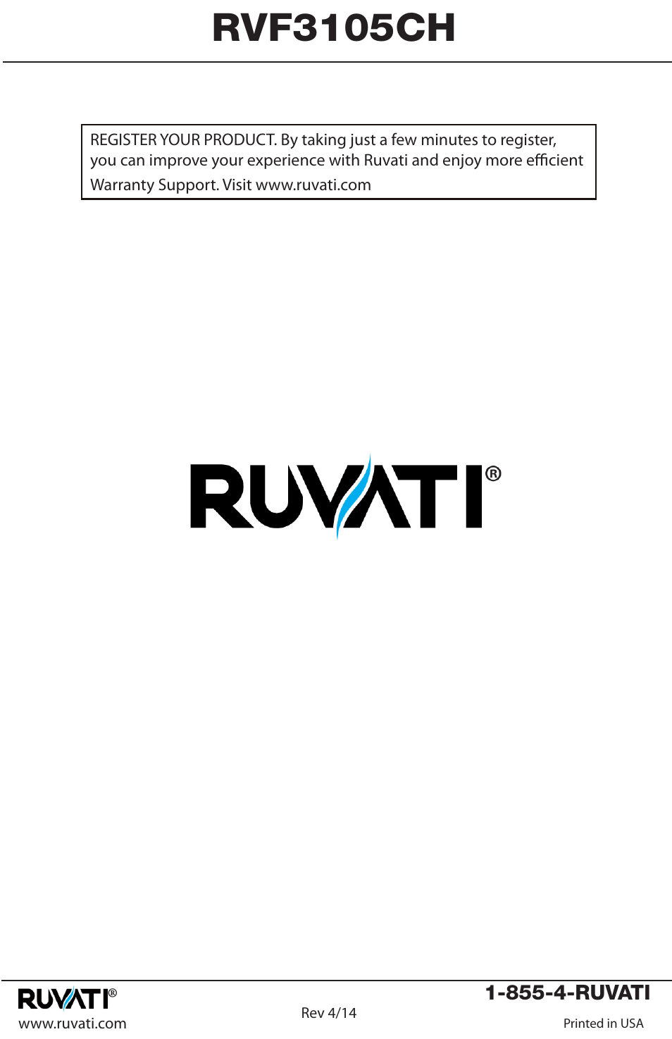 Rvf3105ch | Ruvati RVF3105CH User Manual | Page 8 / 8
