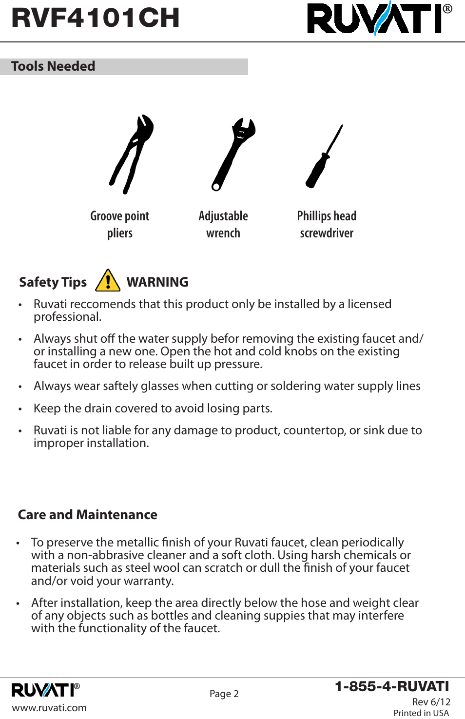 Rvf4101ch | Ruvati RVF4101CH User Manual | Page 2 / 8