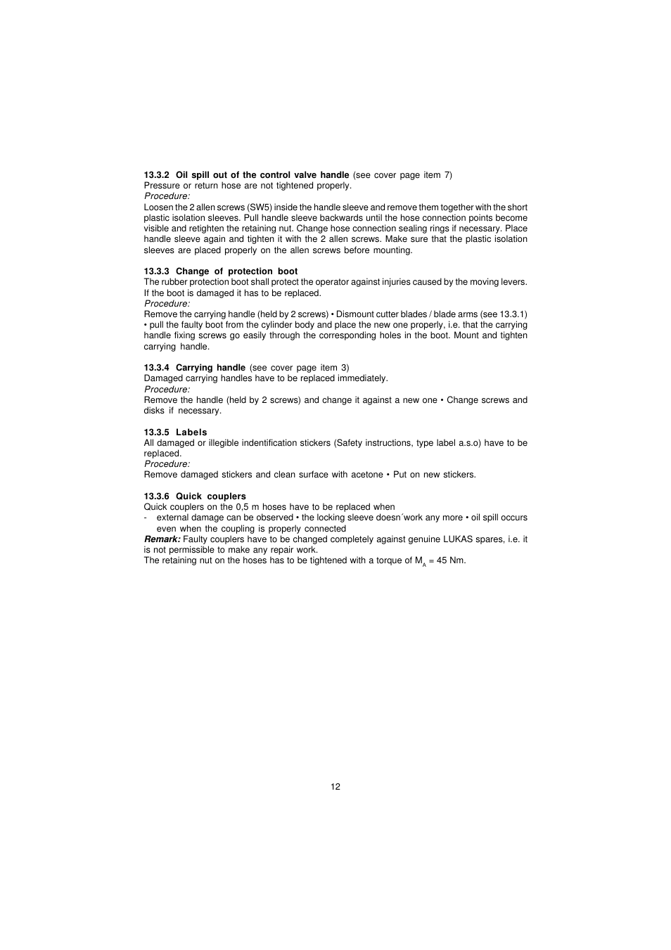 Lukas LS Series Cutter User Manual | Page 12 / 15