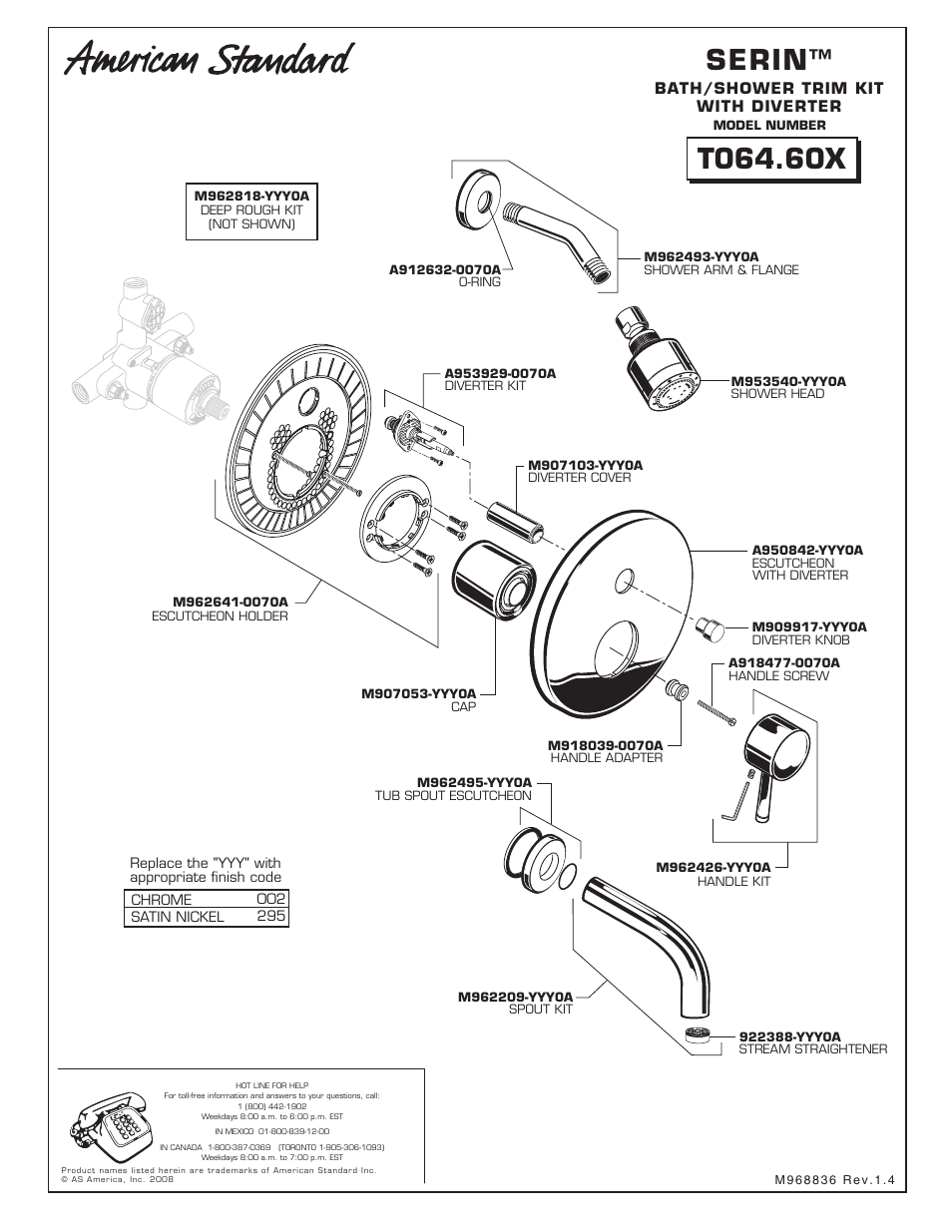 Serin | American Standard SERIN T064.60X User Manual | Page 4 / 4