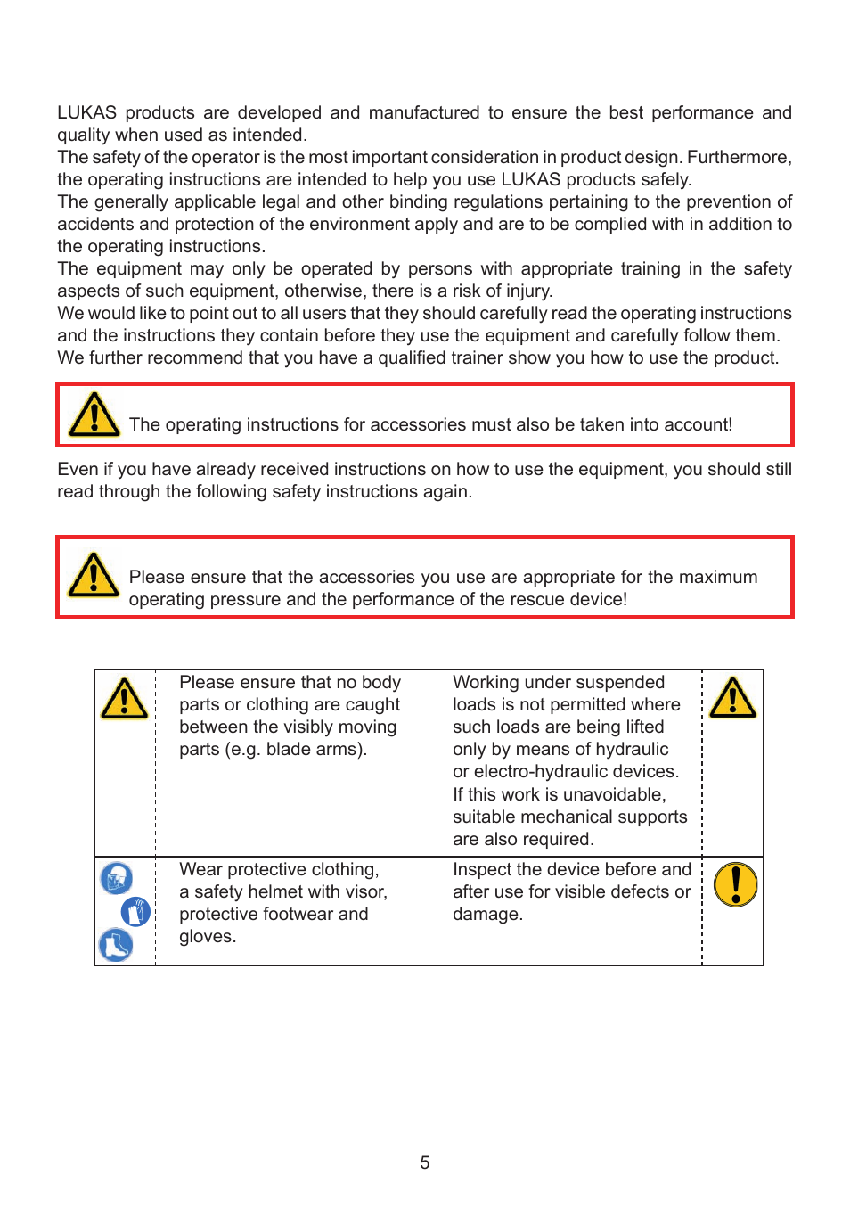 Product safety | Lukas SC 357 E2 User Manual | Page 5 / 48