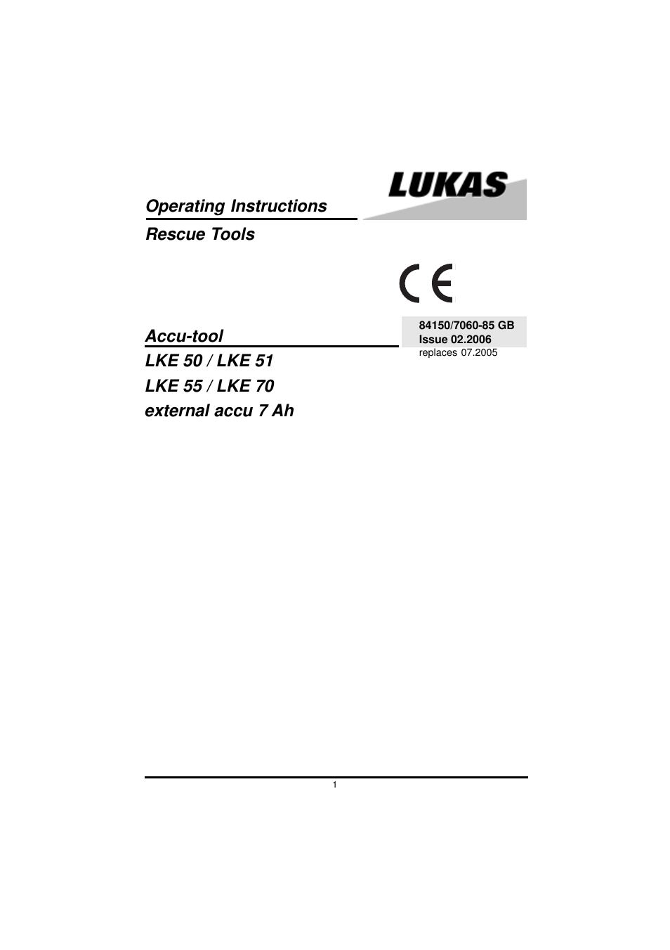 Lukas LKE 55 User Manual | 15 pages