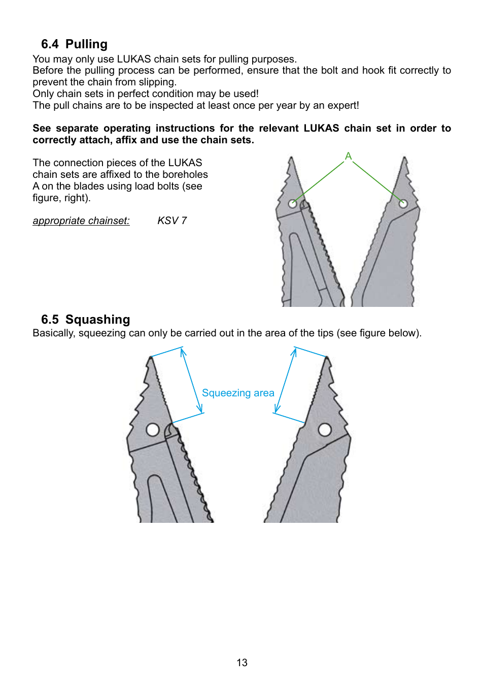 4 pulling 6.5 squashing | Lukas LKS 31 User Manual | Page 13 / 24