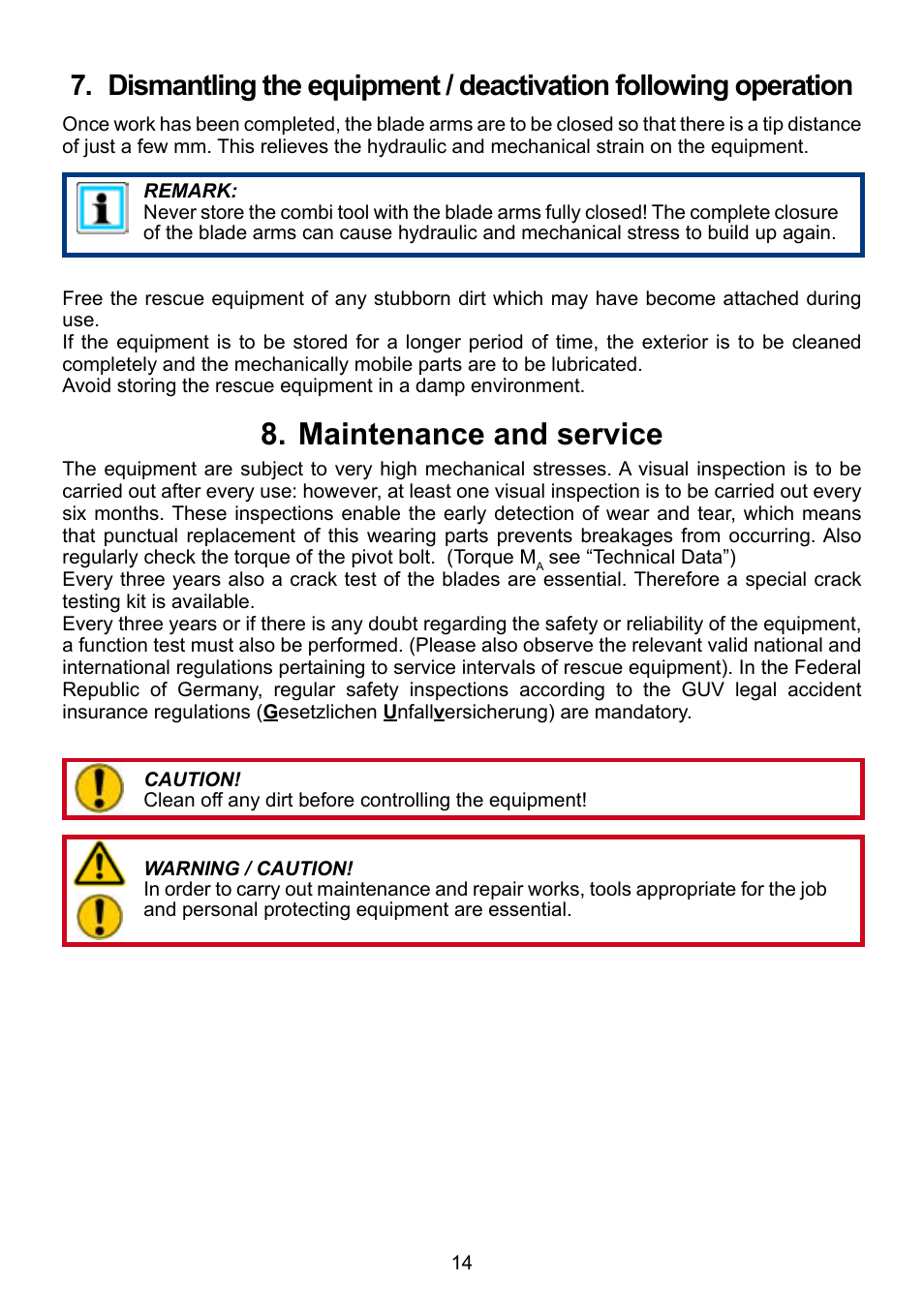 Maintenance and service 8 | Lukas LKS 31 User Manual | Page 14 / 24