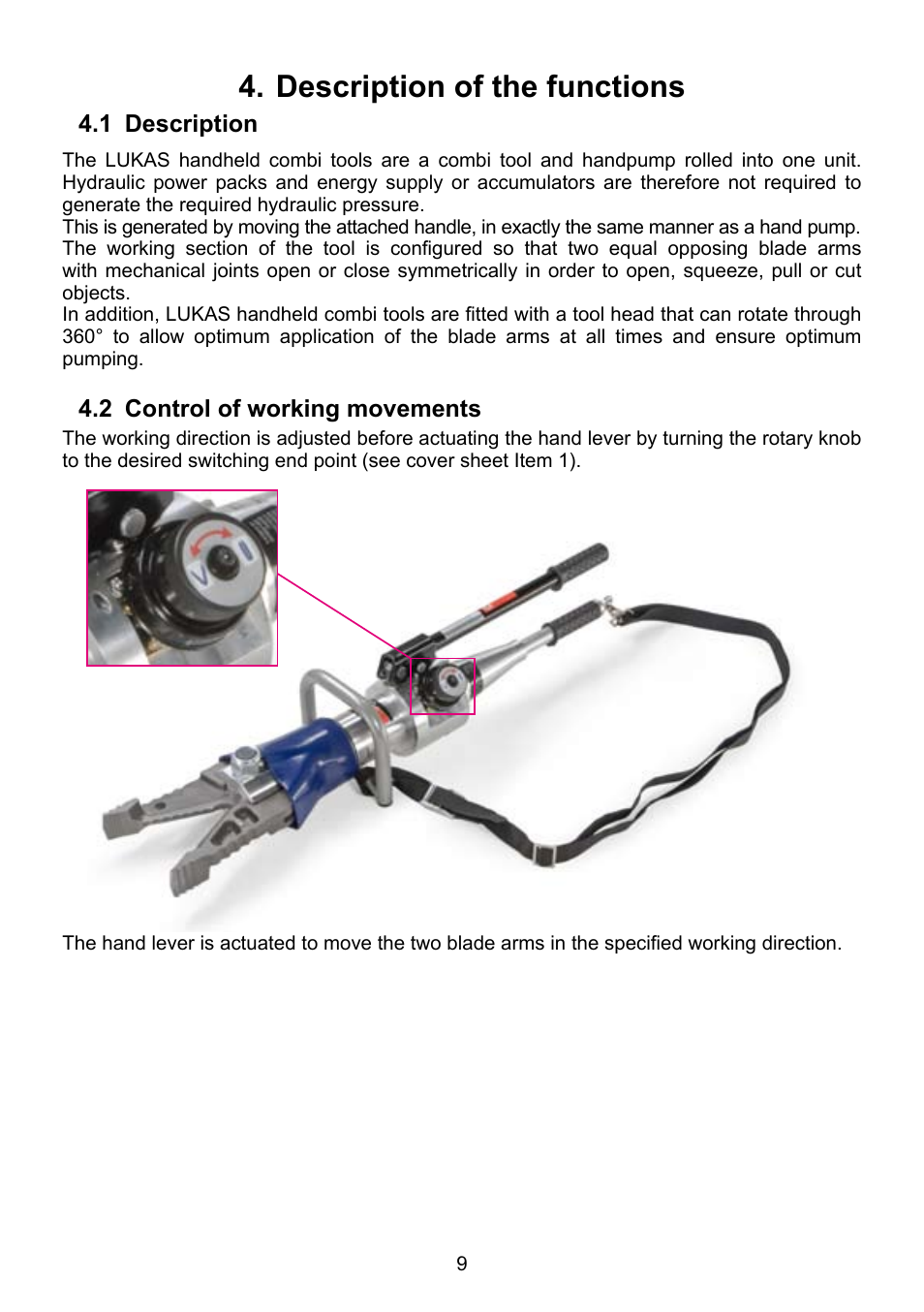 Description of the functions 4 | Lukas LKS 31 User Manual | Page 9 / 24