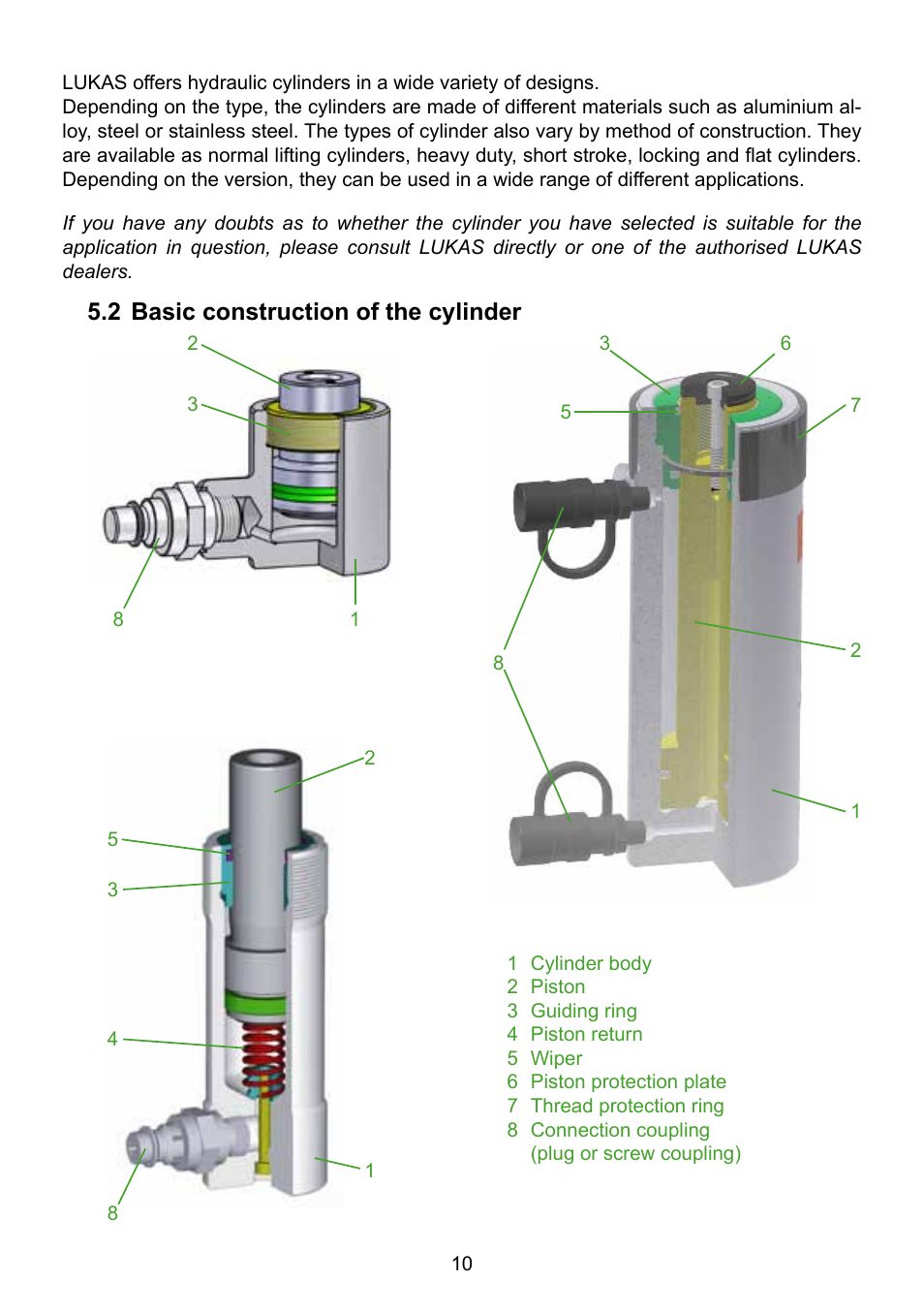 2 basic construction of the cylinder | Lukas Hydraulic cylinder User Manual | Page 10 / 32