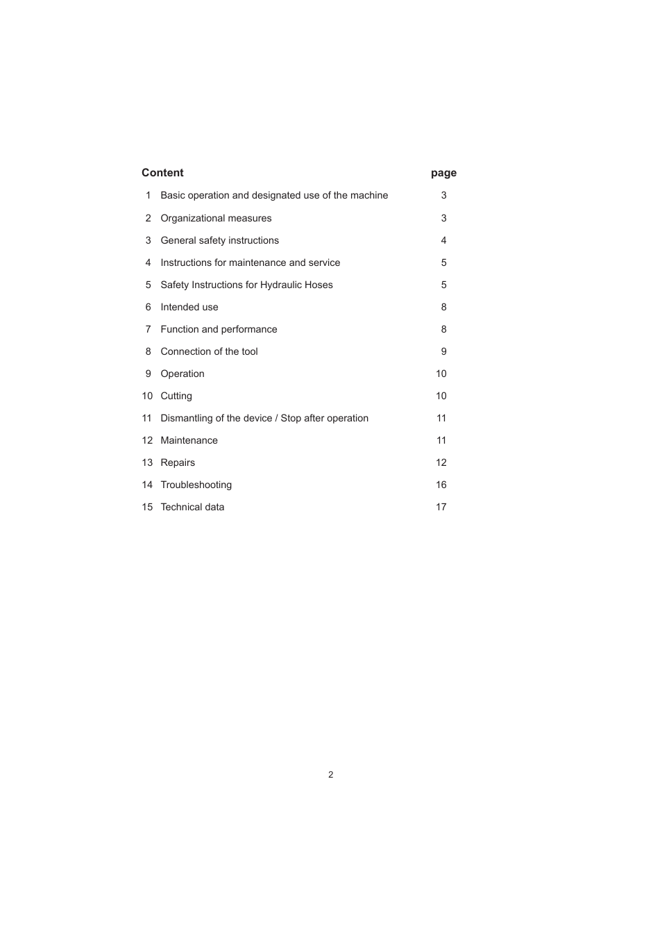 Lukas LSI Series Cutter User Manual | Page 2 / 20