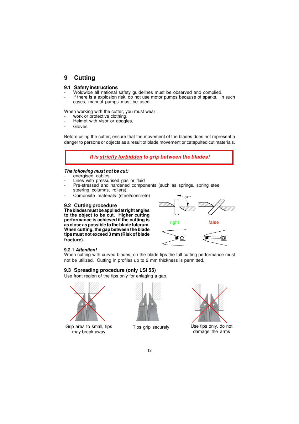 9cutting | Lukas LSI 55 User Manual | Page 13 / 23