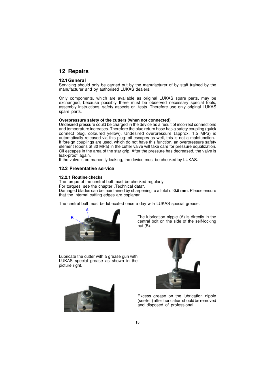 12 repairs | Lukas LSI 55 User Manual | Page 15 / 23