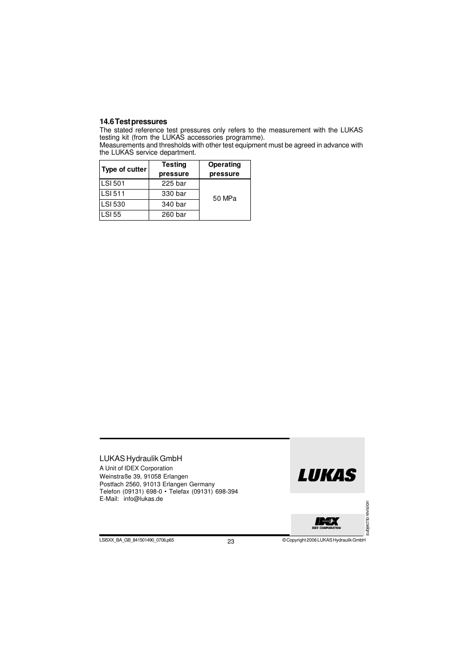 Lukas LSI 55 User Manual | Page 23 / 23