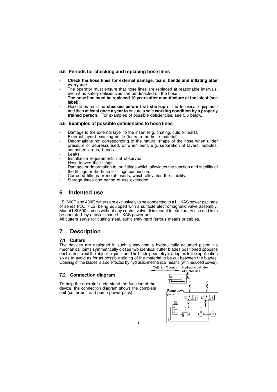6indented use, 7description | Lukas LSI 400 User Manual | Page 8 / 19
