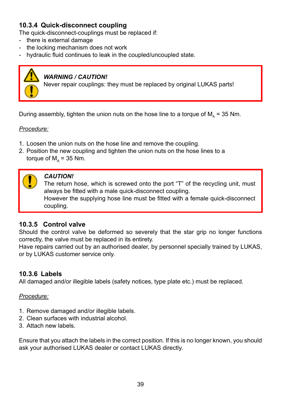 Lukas Concrete crushers User Manual | Page 39 / 48