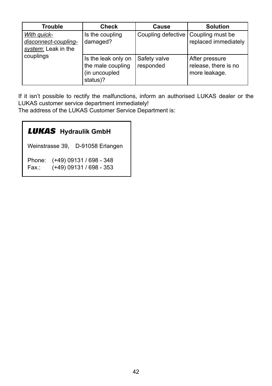 Lukas | Lukas Concrete crushers User Manual | Page 42 / 48
