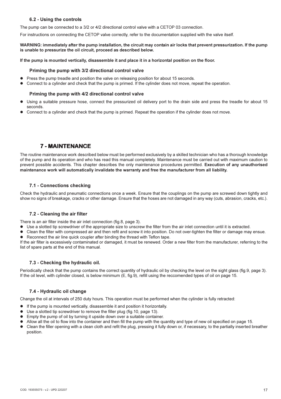 7 - mainten, 7 - mainten 7 - maintenance ance ance ance ance | Lukas AHP 2-1E-632 User Manual | Page 17 / 40