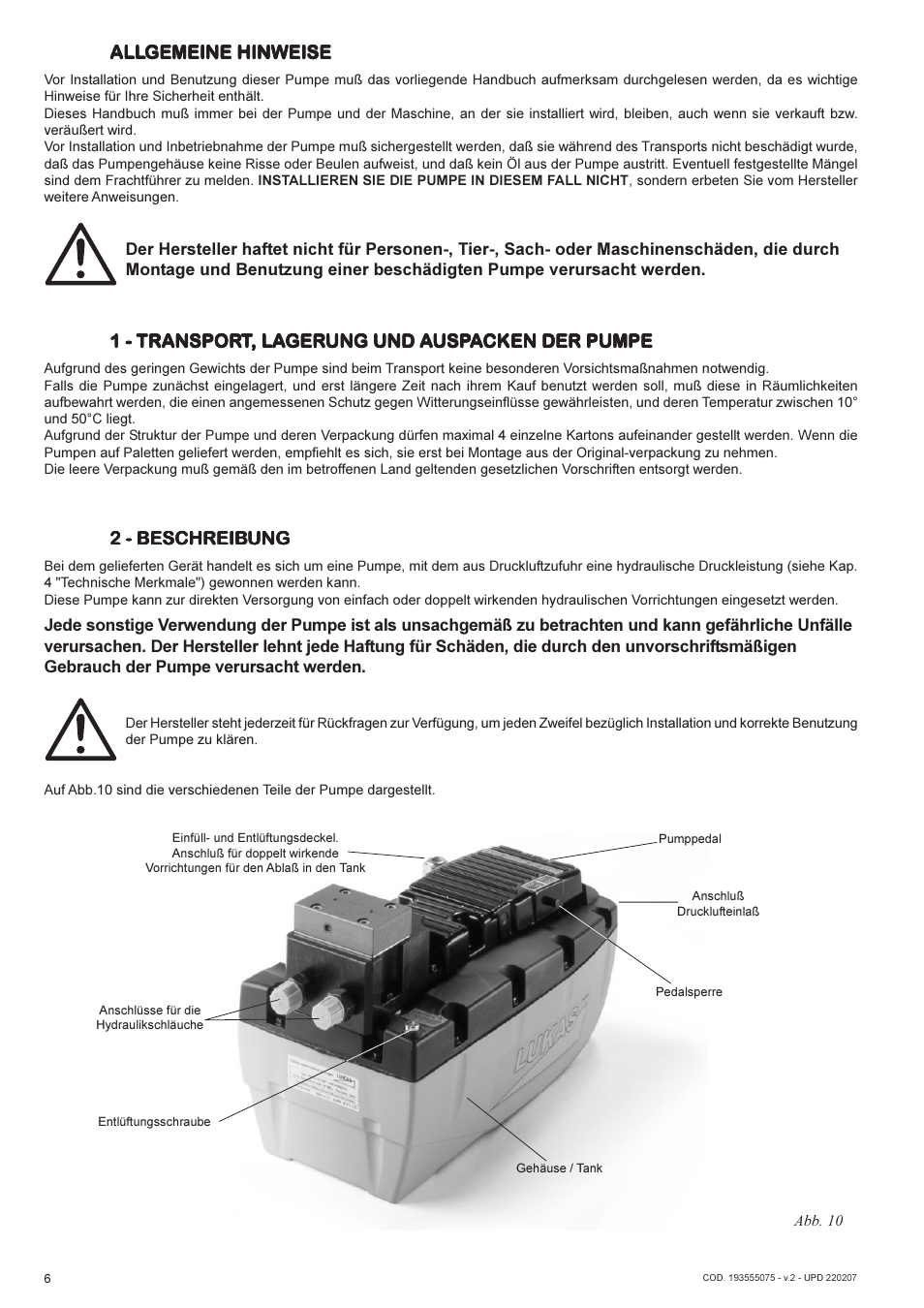 Lukas AHP 2-1E-632 User Manual | Page 6 / 40