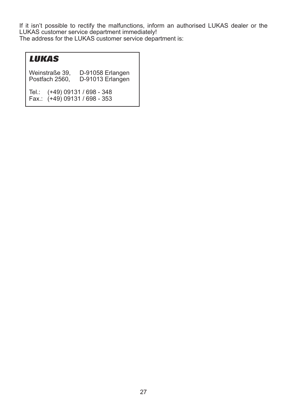 Lukas | Lukas SHR 20 User Manual | Page 27 / 36