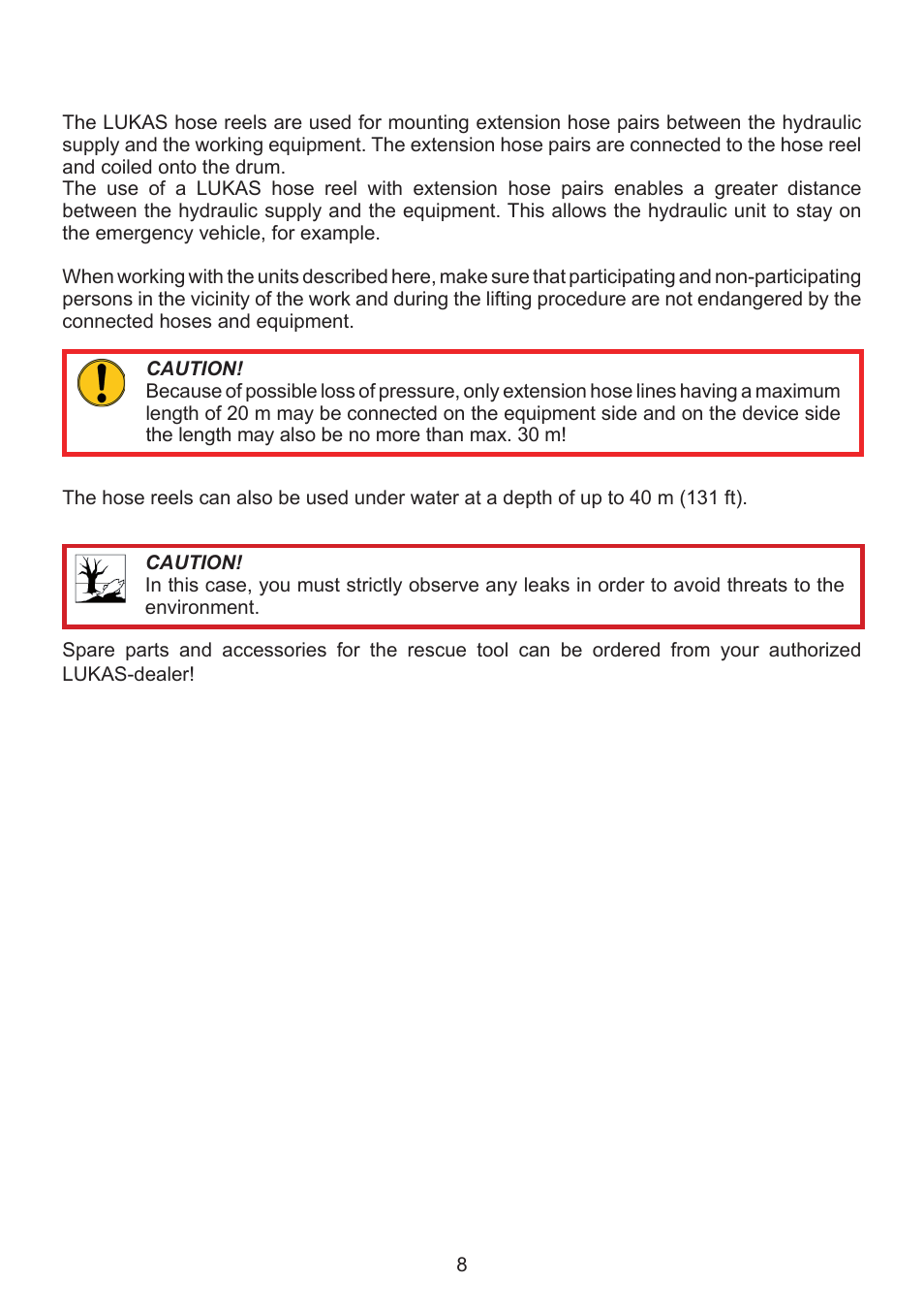 Proper use | Lukas SHR 20 User Manual | Page 8 / 36