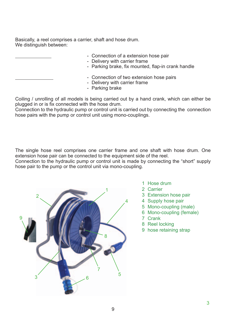 Description, 1 general information 4.2 single hose reel | Lukas SHR 20 User Manual | Page 9 / 36