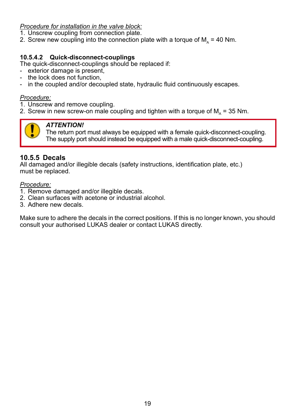 Lukas LH 2/ 1,8-70 DIN User Manual | Page 19 / 28