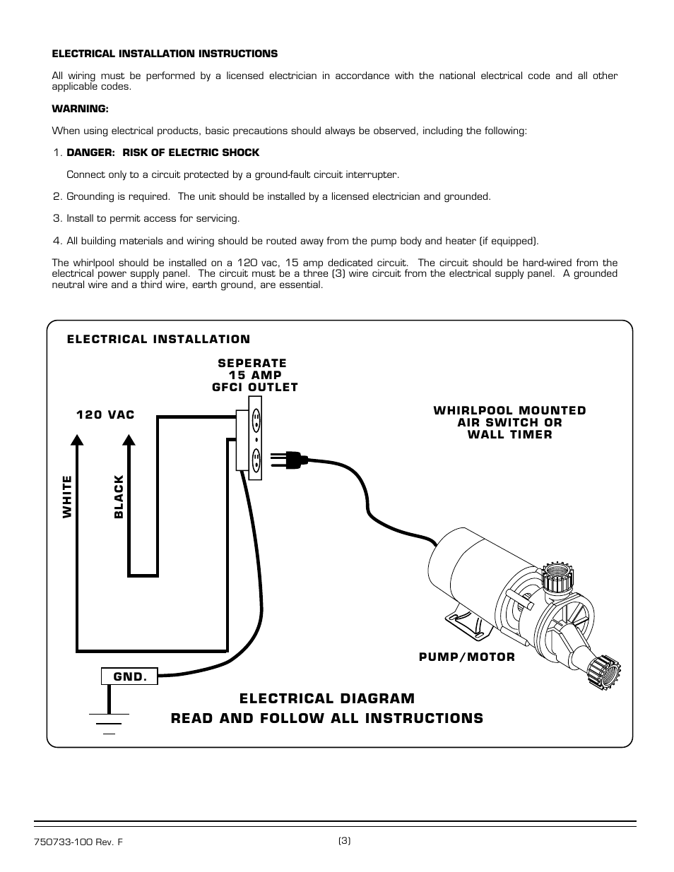 American Standard Whirlpool/Bathing Pool 2645 Series User Manual | Page 3 / 4